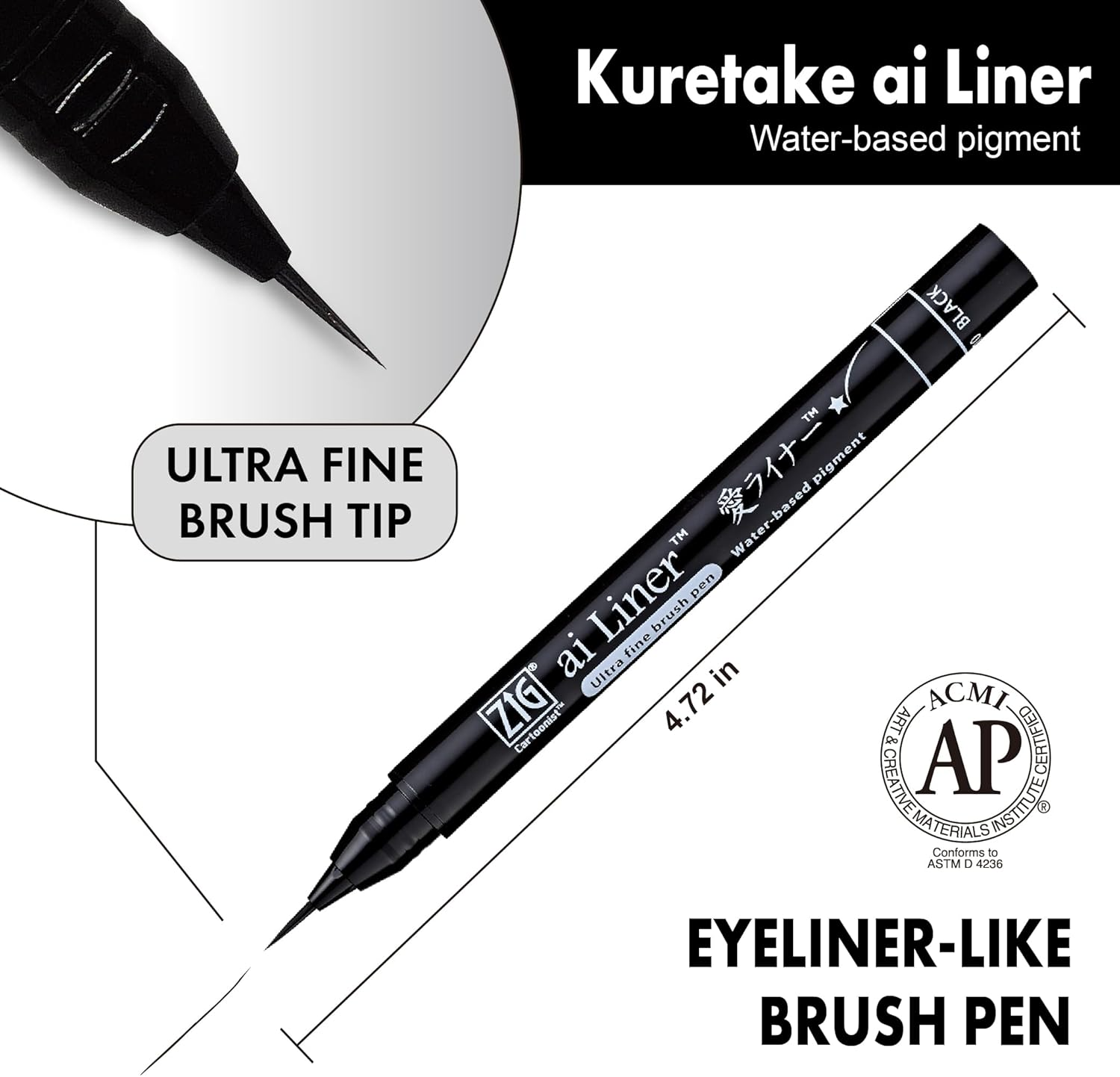 ZIG AI Liner Pen - Ultra Fine Brush Tip