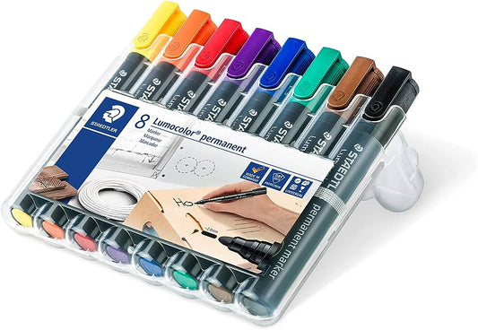 Staedtler Lumo Perm Marker Bullet Point – 8 pce Assort. Colours Default Title
