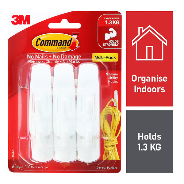 Command 3M Adhesive Hook Medium Value Pack