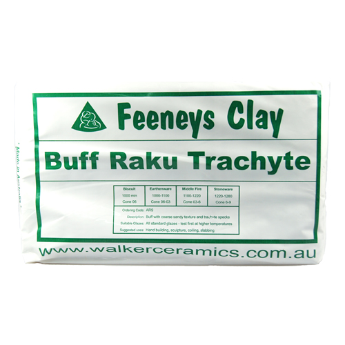 Feeneys Buff Raku Trachyte Clay 12.5kg BRT