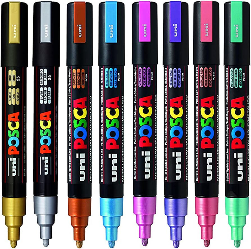 Posca 8-Color Paint Marker Set, PC-5M Medium, Soft Colors