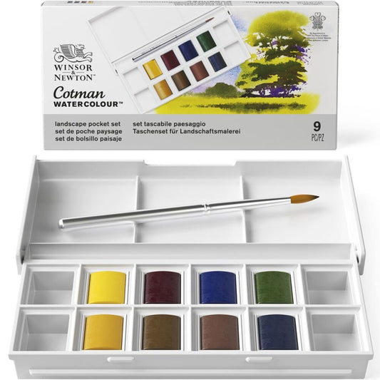 Winsor Newton COTMAN WC Pocket Set 8 Half Pans - Landscape Default Title