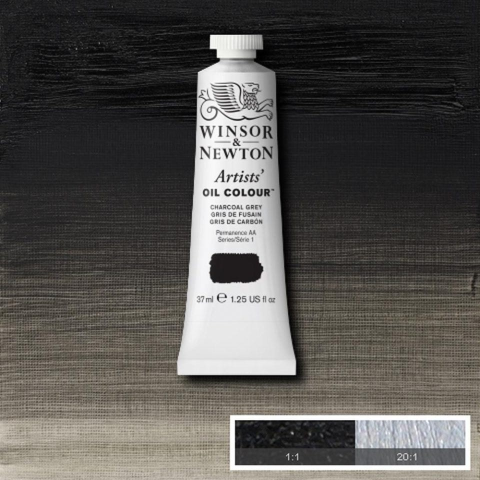 Winsor and Newton Artists Oil Colour 37ml S1 Charcoal Grey