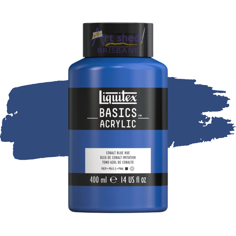 Liquitex Basics Acrylic Paint - Light Blue Permanent, 400ml Bottle