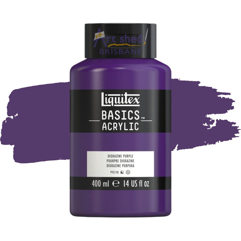 Photo of Liquitex Basics Acrylic Paint 400ml Dioxazine Purple, sold by Art Shed Brisbane.