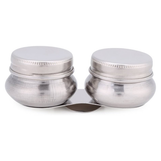 AS Stainless Steel Double Dipper 2 Well 4.5cm 30ml Default Title