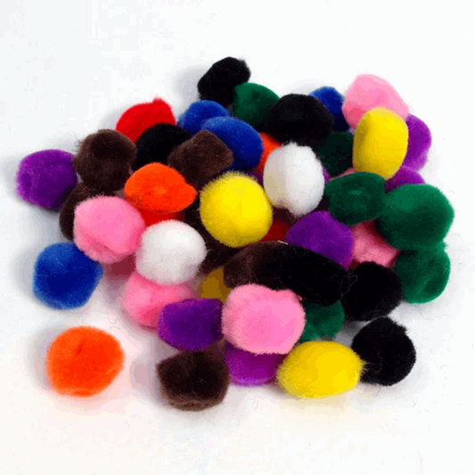Arbee Pom Poms 13mm Bright Mix Pkt 50 Default Title