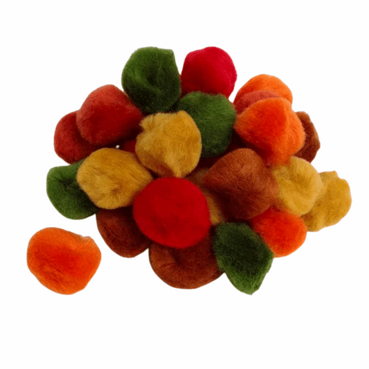 Arbee Pom Poms 25mm Autumn Mix Pkt 30 Default Title