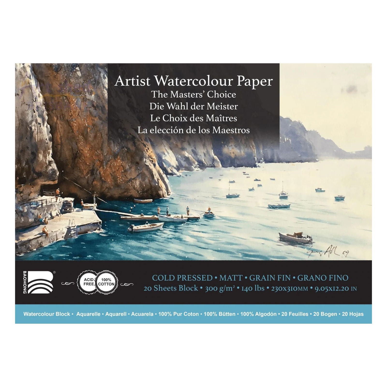 Baohong Watercolour Block 230x310mm Medium