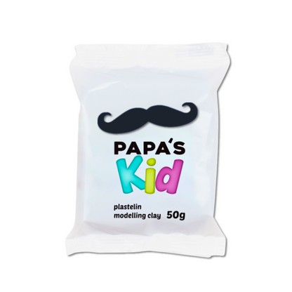 Papas Kid Plasticine Modelling Clay 50gm BLACK