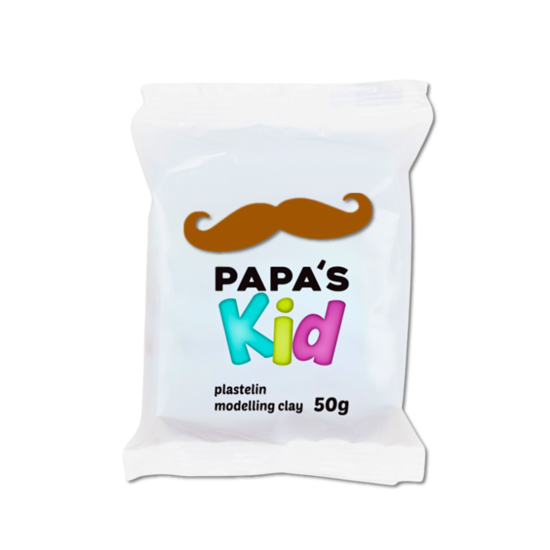Papas Kid Plasticine Modelling Clay 50gm BROWN