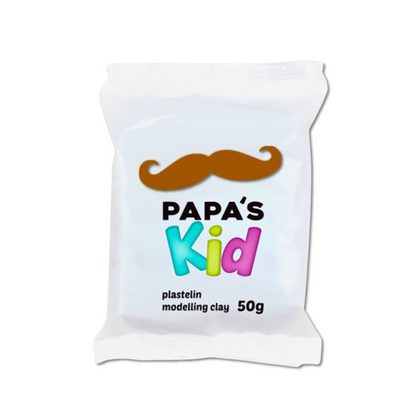Papas Kid Plasticine Modelling Clay 50gm BROWN