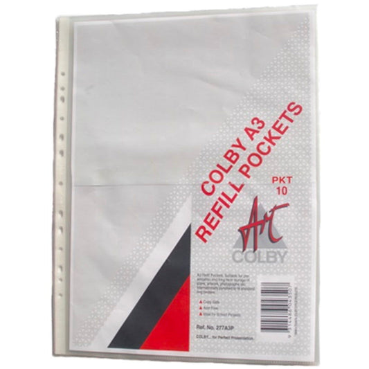 COLBY A3 CLEAR POCKETS PKT 10 for 258A3 Default Title