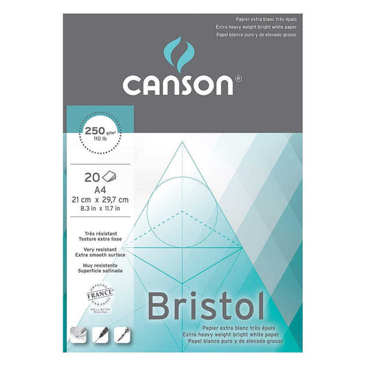 Canson Bristol Paper Pad 250gsm Very Smooth A4
