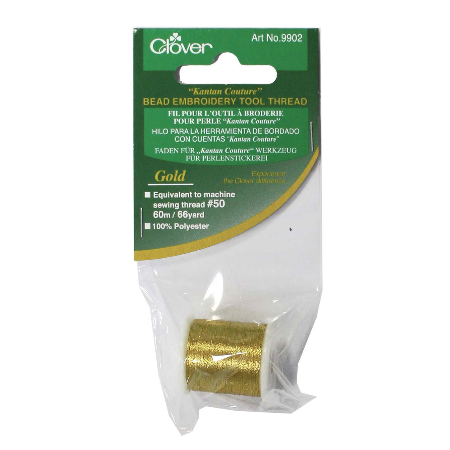 Clover Kantan Couture Bead Embroidery Thread GOLD Default Title