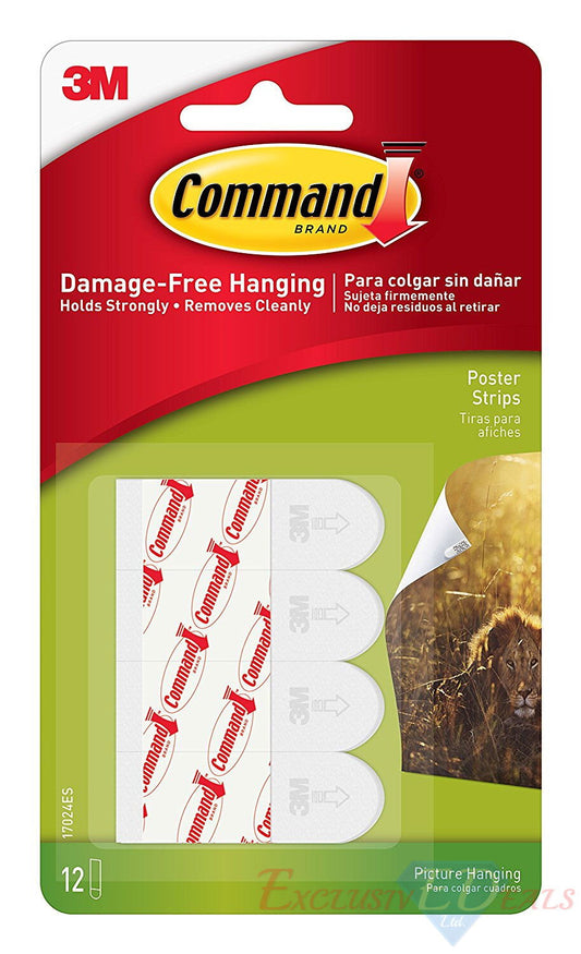 Command 3M 17024ANZ Poster Strip Pkt 12 Default Title