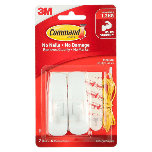 Command 3M Adhesive Hook Medium Pk 2 Default Title