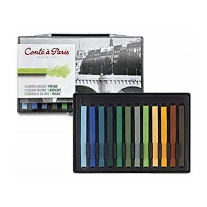 Conte Crayon Set - 12 Assorted Landscape Colour Default Title