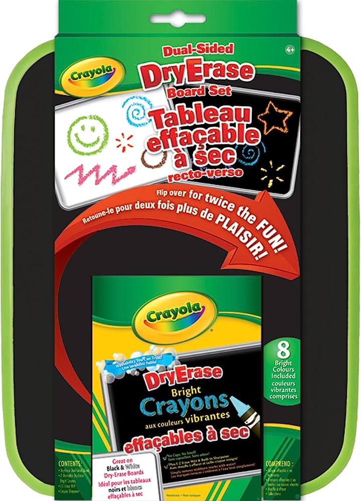 Crayola Dual-Sided Dry Erase Board Kids Drawing Supplies – Art