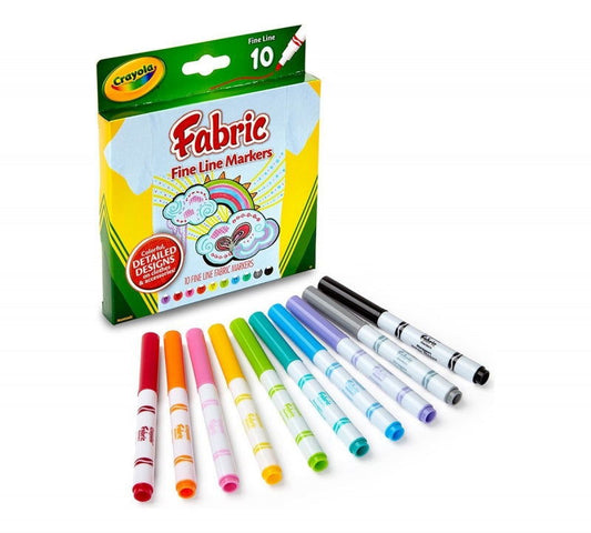 Crayola Fabric Fine Line Markers x 10 Default Title