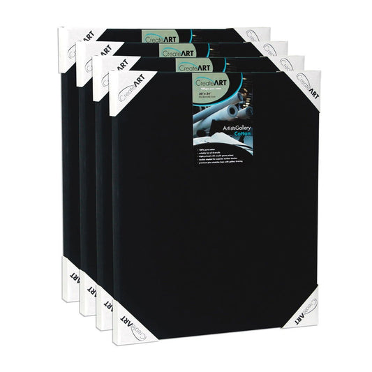 CreateART Black Primed Artist Gallery Cotton Canvas