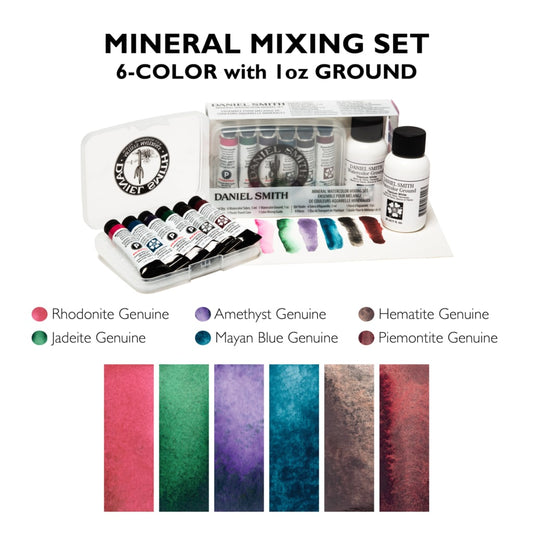 Daniel Smith Watercolour Minerals Mixing Set of 6 x 5ml plus Ground image 1