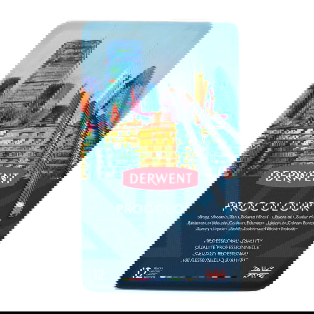 Derwent Procolour Pencils Tin of 12 Assorted Default Title