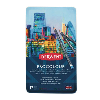 Derwent Procolour Pencils Tin of 12 Assorted Default Title
