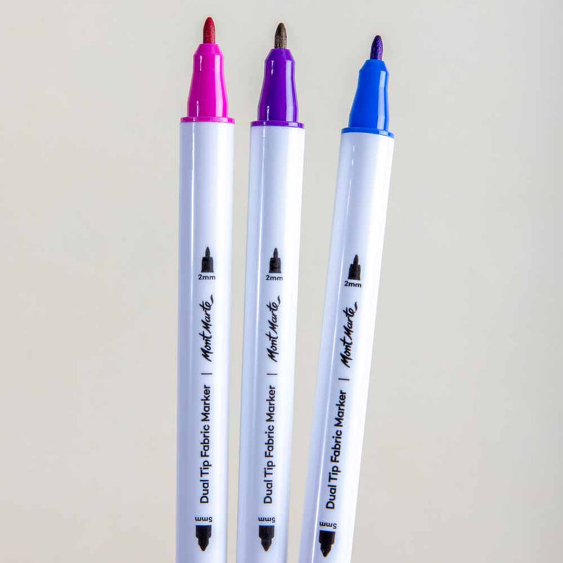 Mont Marte Dual Tip Fabric Markers 12pc