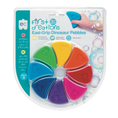 EC Easi-Grip Dinosaur Pebble Crayons Set of 8 image 1