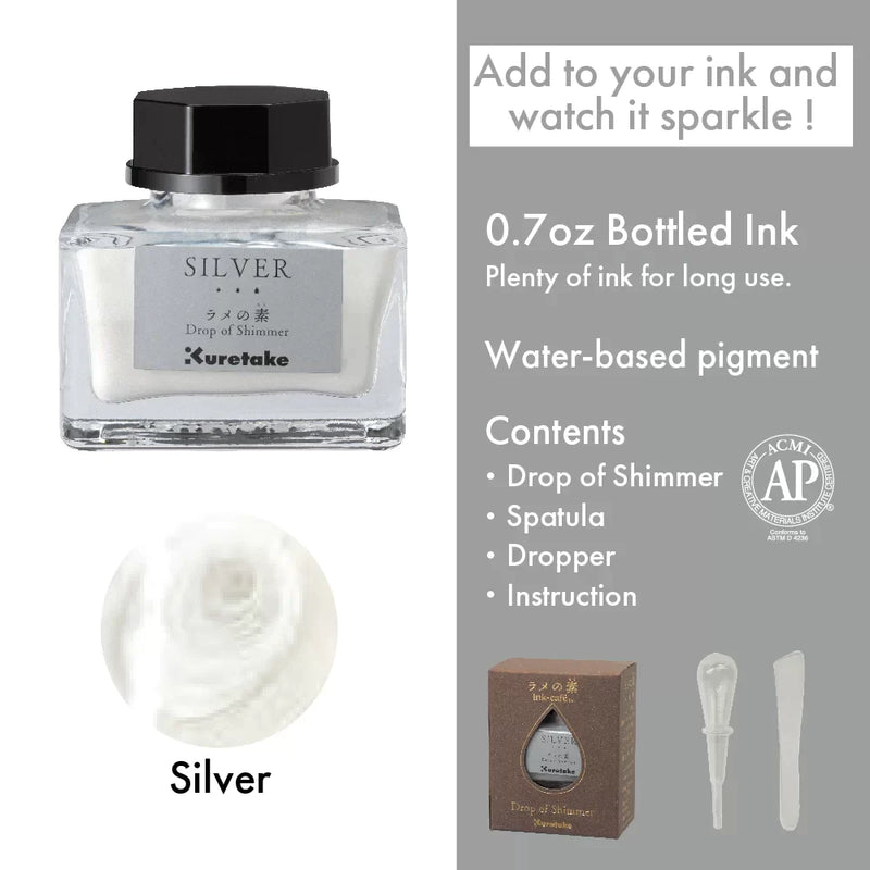 Kuretake Drop of Shimmer 20ml - Silver