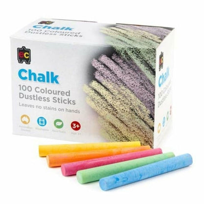 Educational Colours COLOURED CHALK DUSTLESS Box of 100 image 1