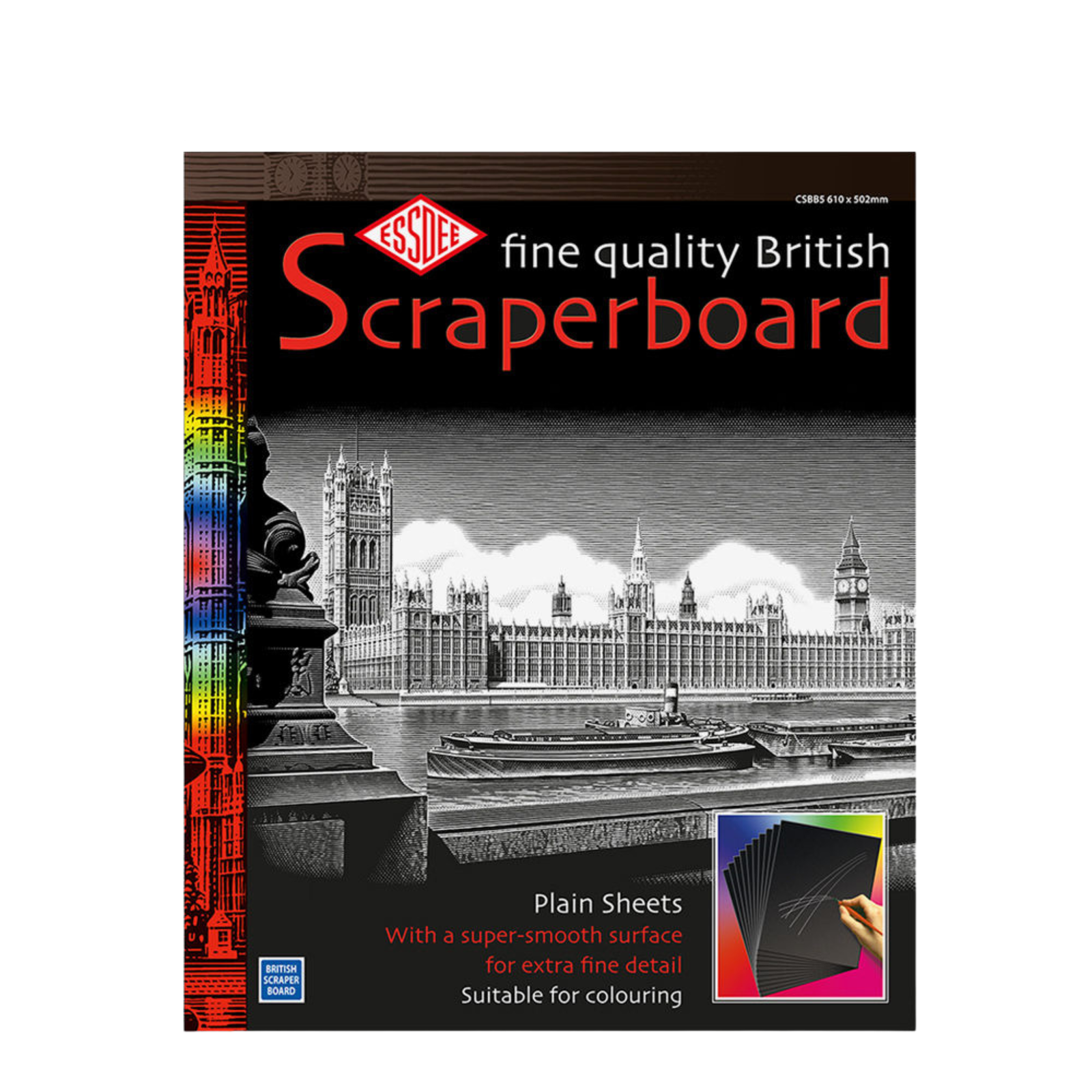 Essdee Black Scraperboard - per board | Drawing Accessories – Art Shed ...