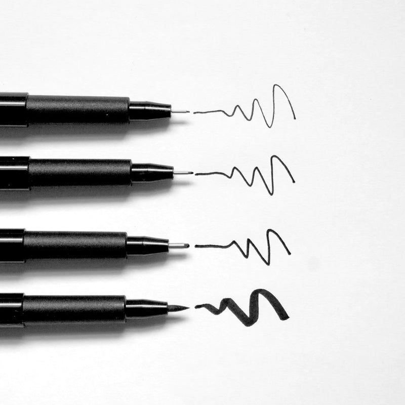 Faber-Castell Pitt Artist Pen set of 4 assorted nibs - Black