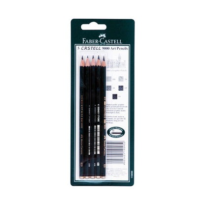 Faber-Castell 9000 Card of 5 - 8B to HB image 1