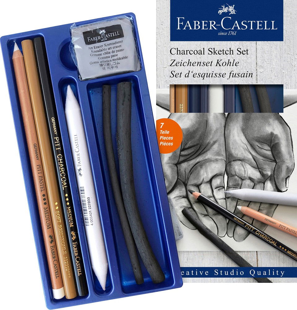 Faber-Castell Charcoal Sketch Set with Eraser and Stump image 1