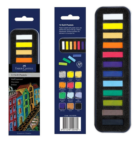 Faber-Castell Mini Soft Pastels Assorted Tin of 12 Default Title