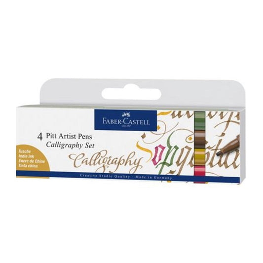 Faber-Castell Pitt Artist Calligraphy Pen - wallet of 4 ASSORTED Default Title