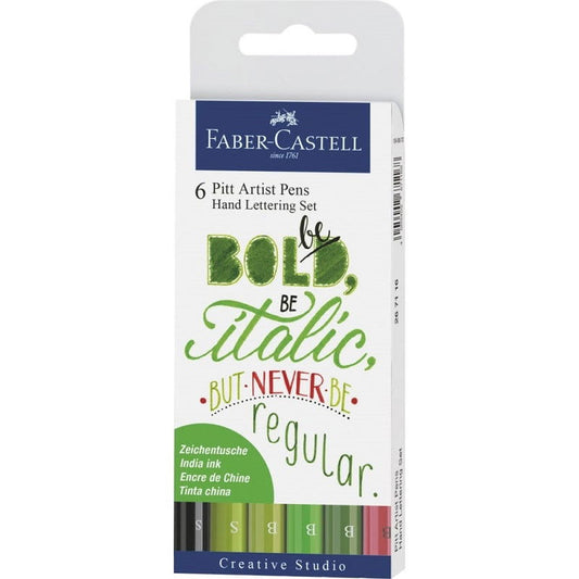 Faber-Castell Pitt Artist Pen Hand Lettering Green x 6 Default Title