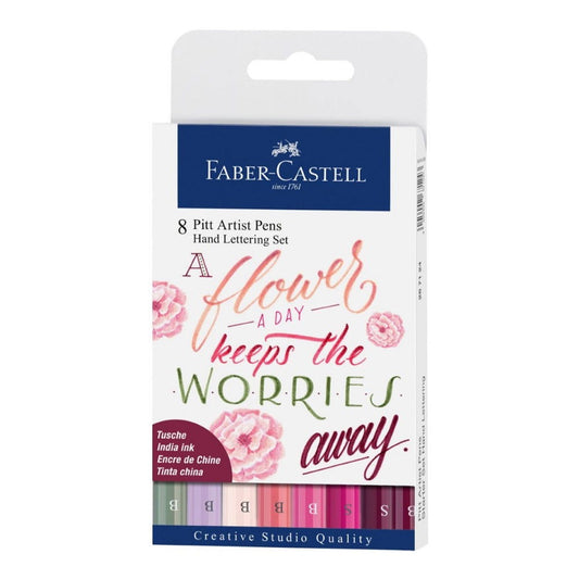 Faber-Castell Pitt Artist Pen Lettering - wallet of 8 Pink Default Title