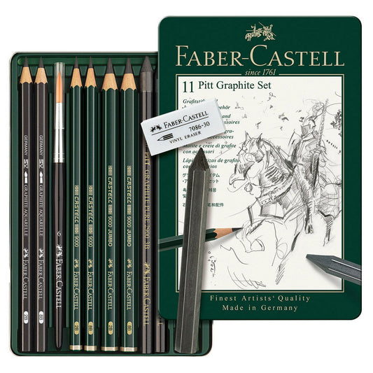 Faber-Castell Pitt Mixed Media Assorted Graphite Tin of 11 Default Title