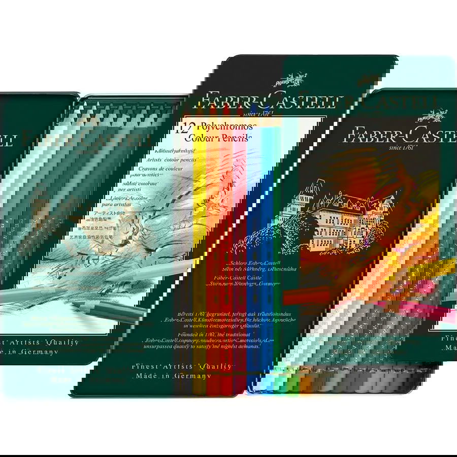Faber-Castell Polychromos Pencils Assorted Tin of 12
