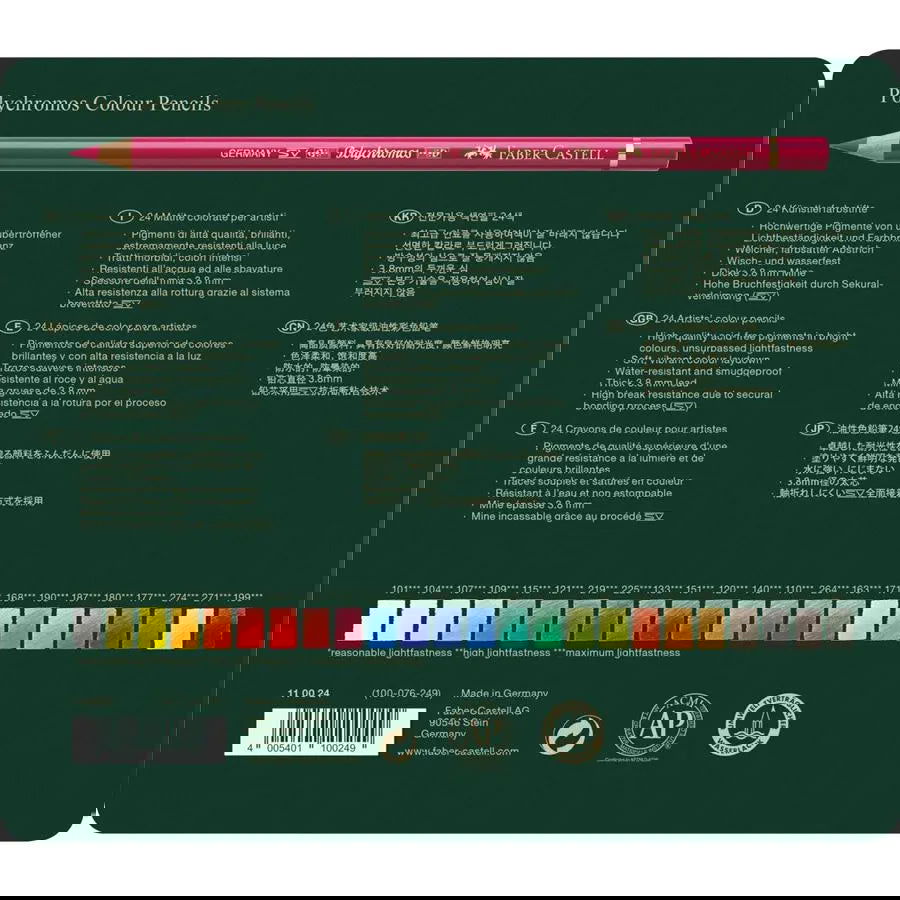 Faber-Castell Polychromos Pencils Assorted Tin of 24