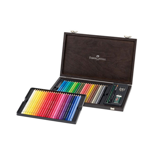 Faber-Castell Polychromos Pencils Wooden Case of 48 Assorted image 1