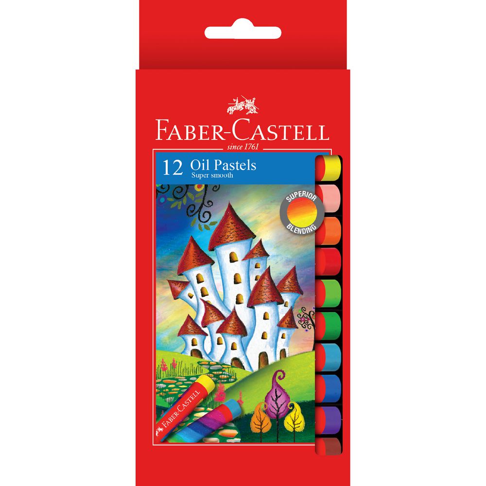 Faber-Castell Red Range Oil Pastel Box 12 | Kids Drawing Supplies – Art ...