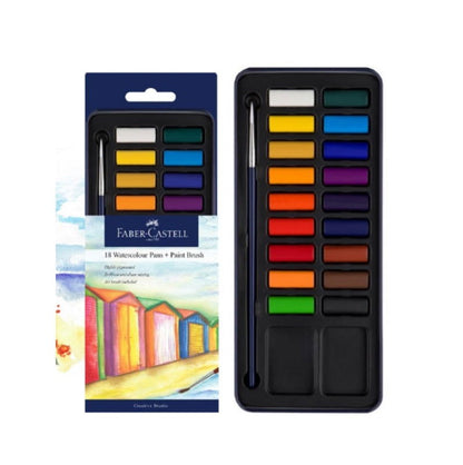 Faber-Castell Studio Watercolour Paint Pans - Tin of 18 Default Title