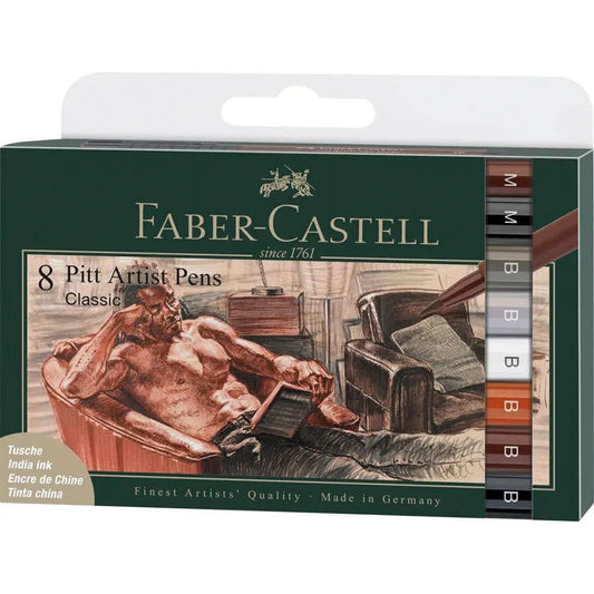 Faber-Castell Pitt Artist Pen Classical Pack of 8 Default Title