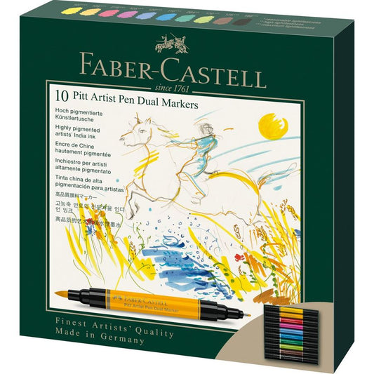 Faber-Castell Pitt Artist Pen DUAL Marker wallet of 10 Default Title
