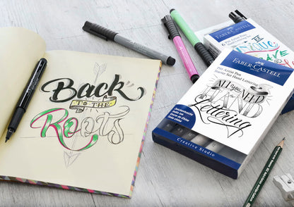 Faber-Castell Pitt Artist Pen Hand Lettering Black + Grey x 9 image 5