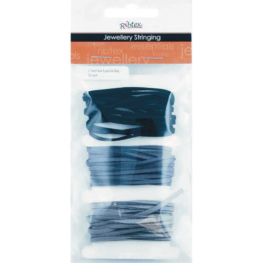 Faux Suede 2.5mm 6m/bag 2m each Greys and Black Default Title